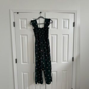Inspired Hearts Dark Green Floral Jumpsuit